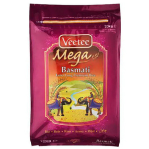 Veetee Mega Basmati Extra Long Grain Rice 20Kg