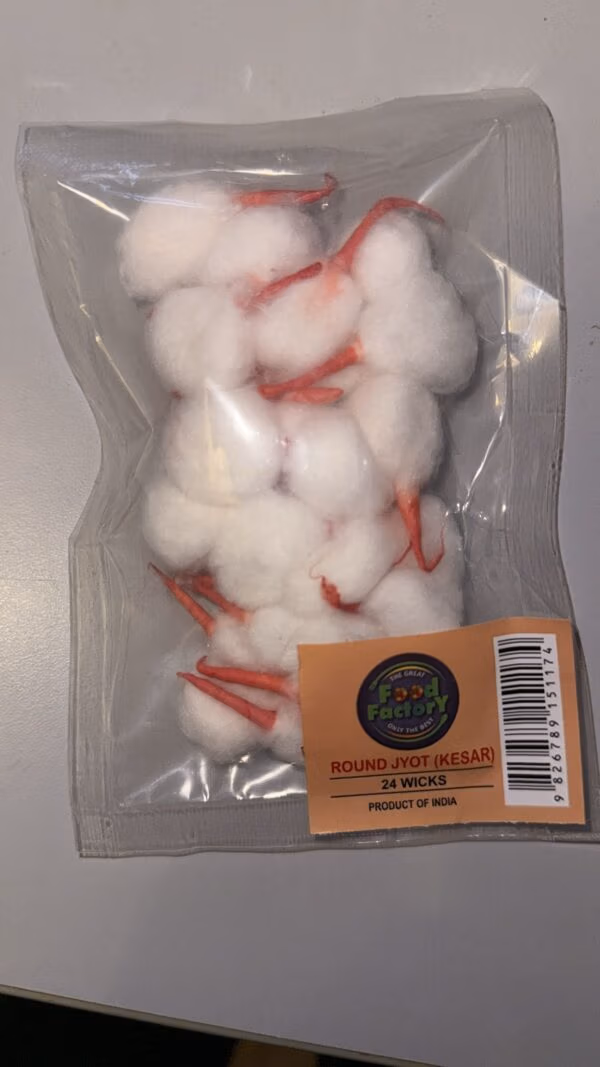 Round Cotton Wicks for Pooja