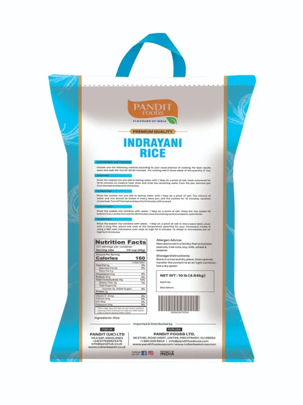 Indrayani Rice -10lbs Pandit Foods - Image 2